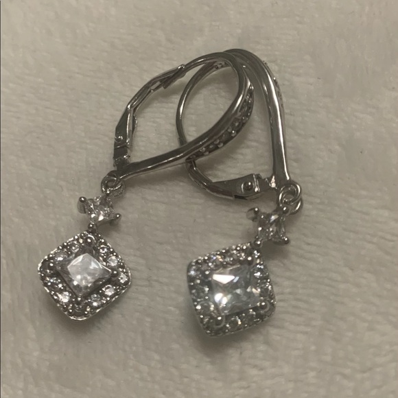 925 silver earrings w/ zirconia - Picture 1 of 3